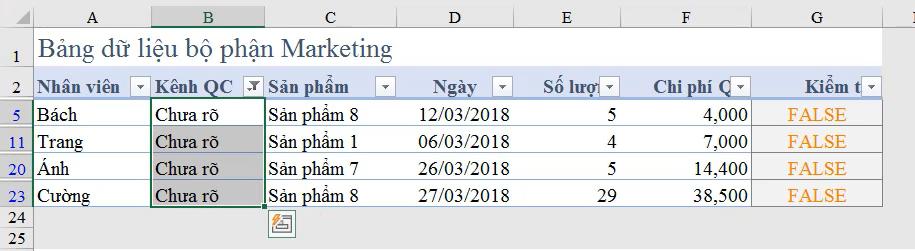 Hướng dẫn sử dụng hàm ISBLANK trong Excel để kiểm tra ô trống