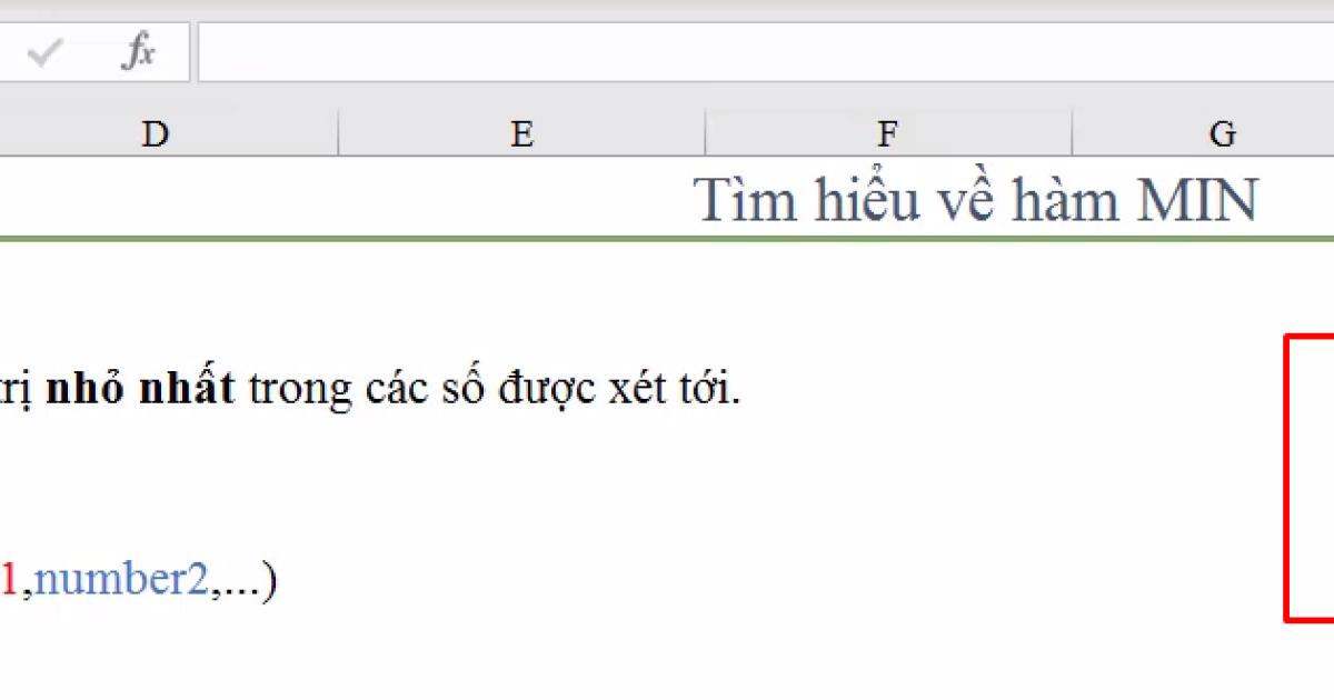 Tìm hiểu hàm MIN trong Excel và các ứng dụng cơ bản