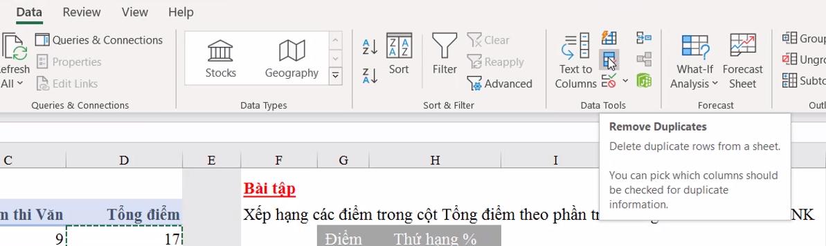 Hướng dẫn sử dụng hàm PERCENTRANK để xếp hạng theo phần trăm