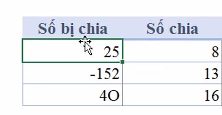 Cách dùng hàm QUOTIENT trong Excel tính phần nguyên của phép chia