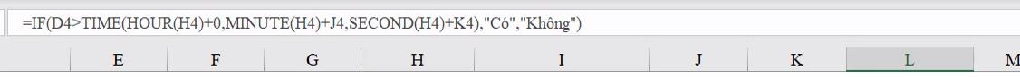 Cách dùng hàm thời gian trong Excel xác định nhân viên đi muộn