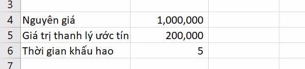Hướng dẫn sử dụng các hàm trong Excel để tính khấu hao
