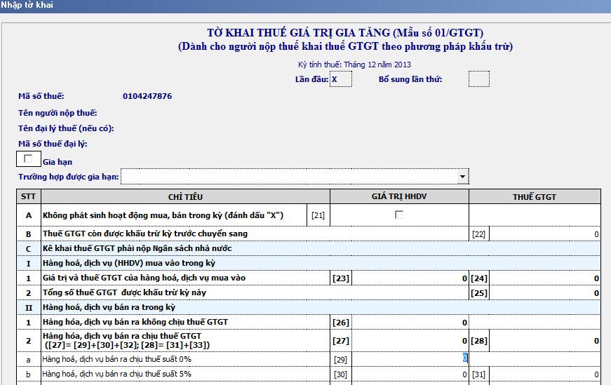 Hướng dẫn cách kê khai thuế giá trị gia tăng theo phương pháp khấu trừ