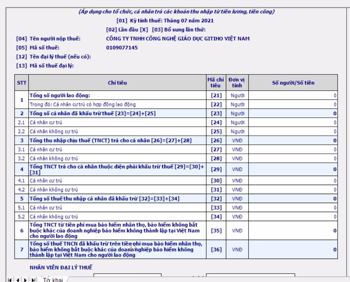 Hướng dẫn kê khai thuế TNCN và tạm nộp theo tháng