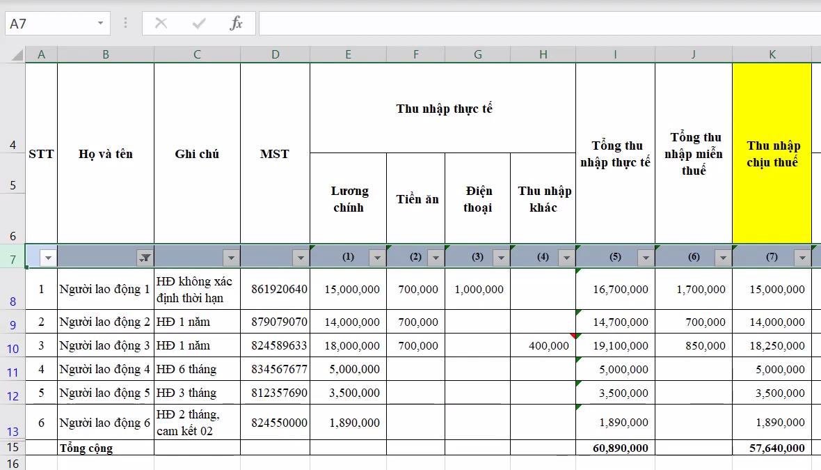 Hướng dẫn kê khai thuế TNCN và tạm nộp theo tháng