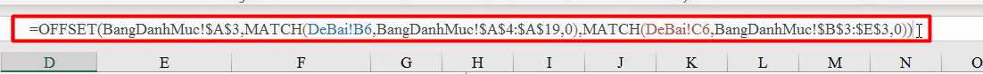 Cách kết hợp hàm OFFSET và hàm MATCH để dò tìm nhiều điều kiện
