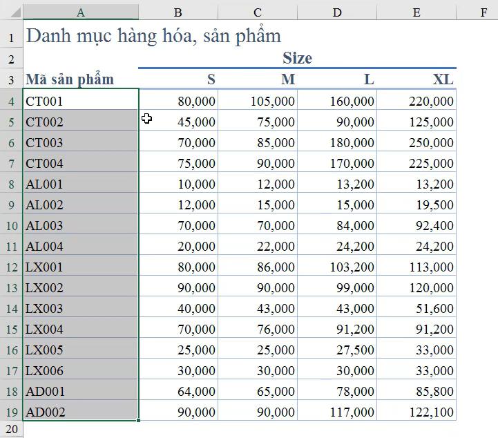 Cách kết hợp hàm OFFSET và hàm MATCH để tìm kiếm nhiều điều kiện