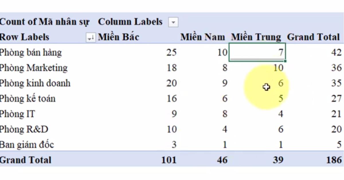 Cách sắp xếp dữ liệu và các bộ lọc trong Pivot Table
