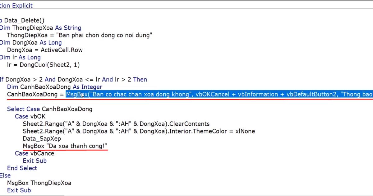 Hướng dẫn chi tiết cách sử dụng msgbox trong VBA ExcelHướng dẫn chi tiết cách sử dụng msgbox trong VBA Excel