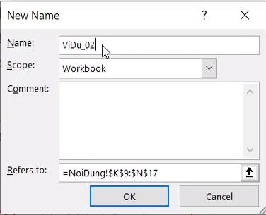 Cách sử dụng Name Range trong Excel để quản lý dữ liệu theo tên
