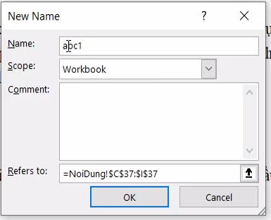 Quy tắc đặt tên và quản lý tên vùng với Name Manager trong Excel