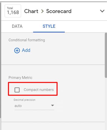 Cách tạo biểu đồ Score Card trong Google Data Studio