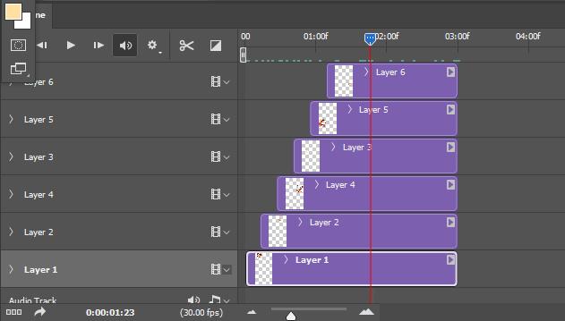 Tạo ảnh GIF bcủa Layằng Photoshop: Kết quả chỉnh thời lượng của layer