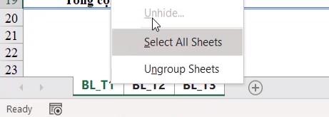 Cách di chuyển nhanh trong Excel và thao tác trên nhiều sheet cùng lúcCách di chuyển nhanh trong Excel và thao tác trên nhiều sheet cùng lúc