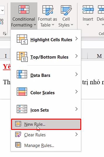 Cách dùng hàm MIN tự động tô màu giá trị nhỏ nhất trong báo cáo