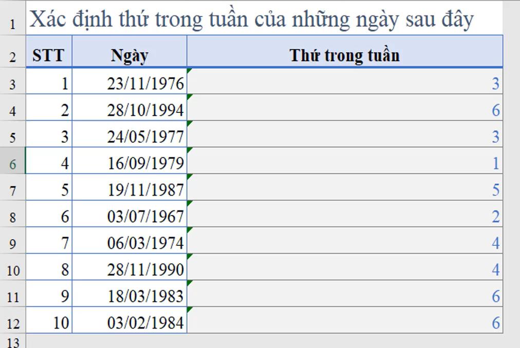 sao chép công thức cho các dòng dưới