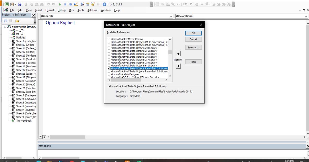VBA FOR SQL CONNECTION IN EXCEL