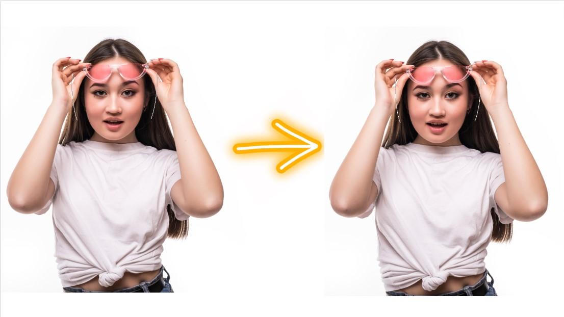 Trước và sau khi chỉnh sửa phần miệng trên khuôn mặt