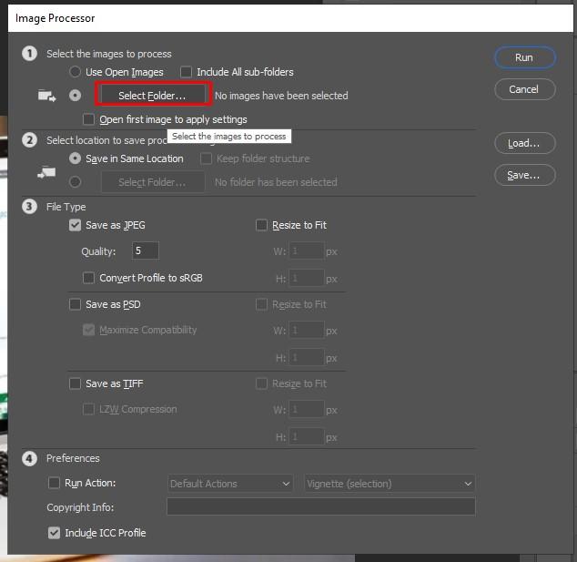 Chọn nhiều ảnh cùng lúc để chèn logo