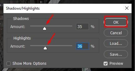 Di chuyển thanh trượt để tăng độ sáng