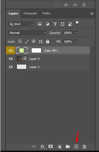 Đổi màu nền trong-photoshop: tạo layer