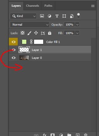 Đổi màu nền trong-photoshop: kéo layer