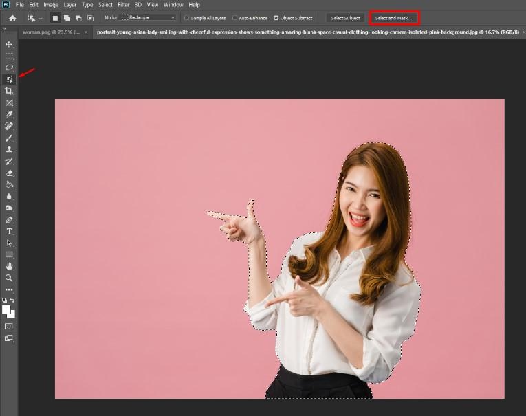 Đổi màu nền trong-photoshop: chọn vùng giữ lại