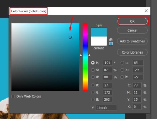 Đổi màu nền trong-photoshop: chọn màu nền