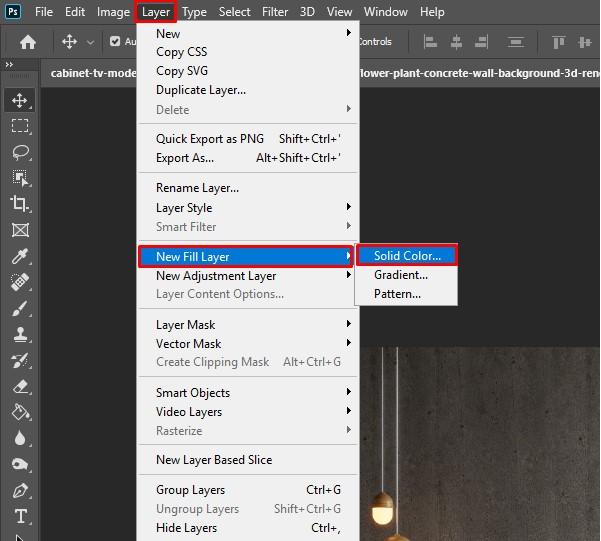 Đổi màu nền trong-photoshop: mở layer