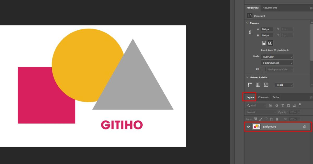 Sau khi gộp layer bằng Flatten Image trong photoshop