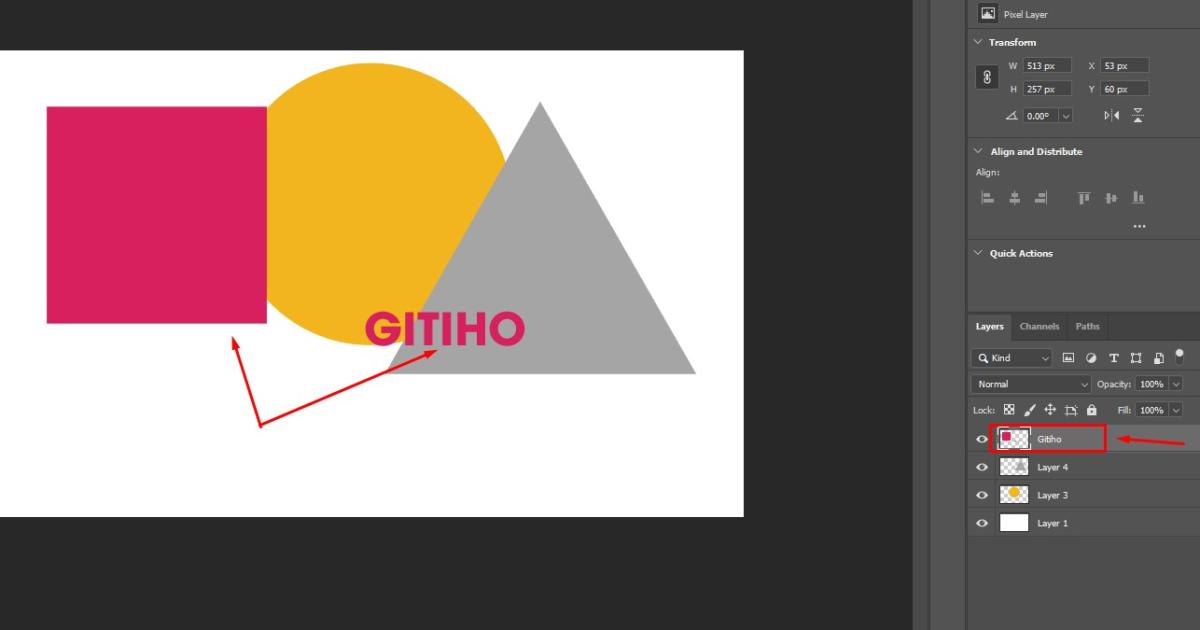 Sau khi gộp layer bằng chức năng Merge Layers