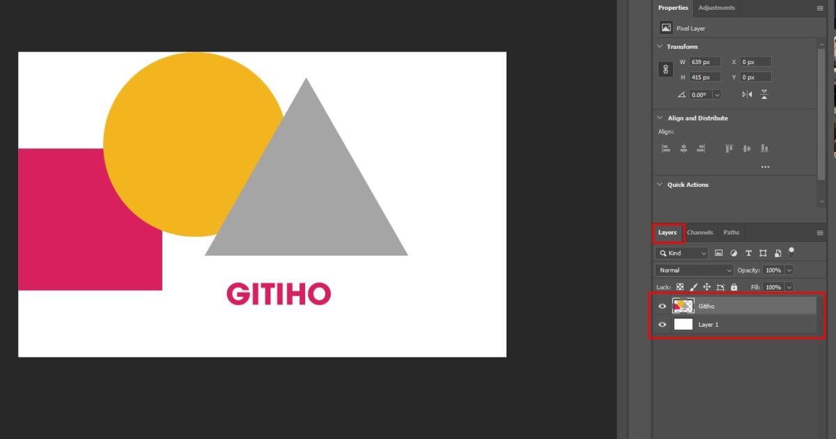 Gộp nhiều layer trong photoshop bằng Merge Layers