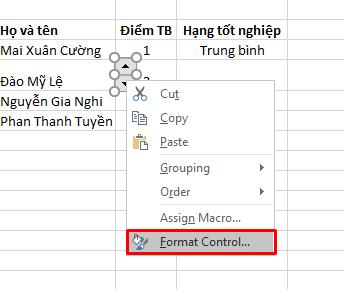 Hướng dẫn cách tạo và sử dụng Form Controls trong Excel