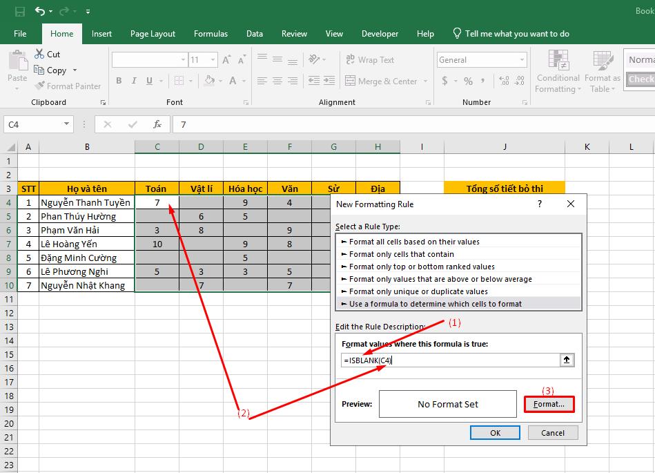 to-mau-o-trong-excel