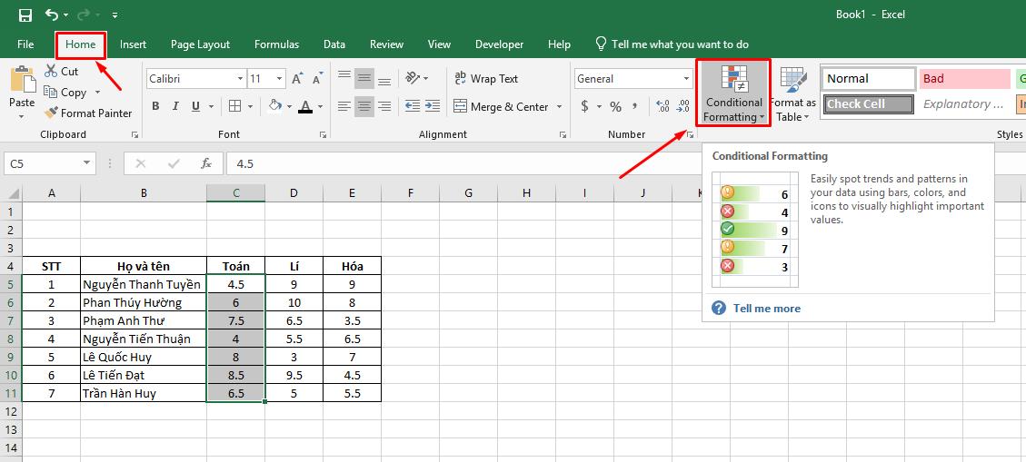 Cách tô màu giá trị lớn nhất trong Excel 3