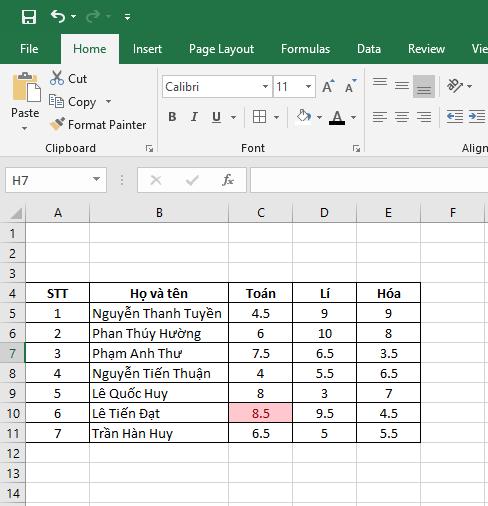 Cách tô màu giá trị lớn nhất trong Excel 8