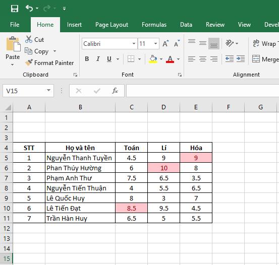 Cách tô màu giá trị lớn nhất trong Excel 9