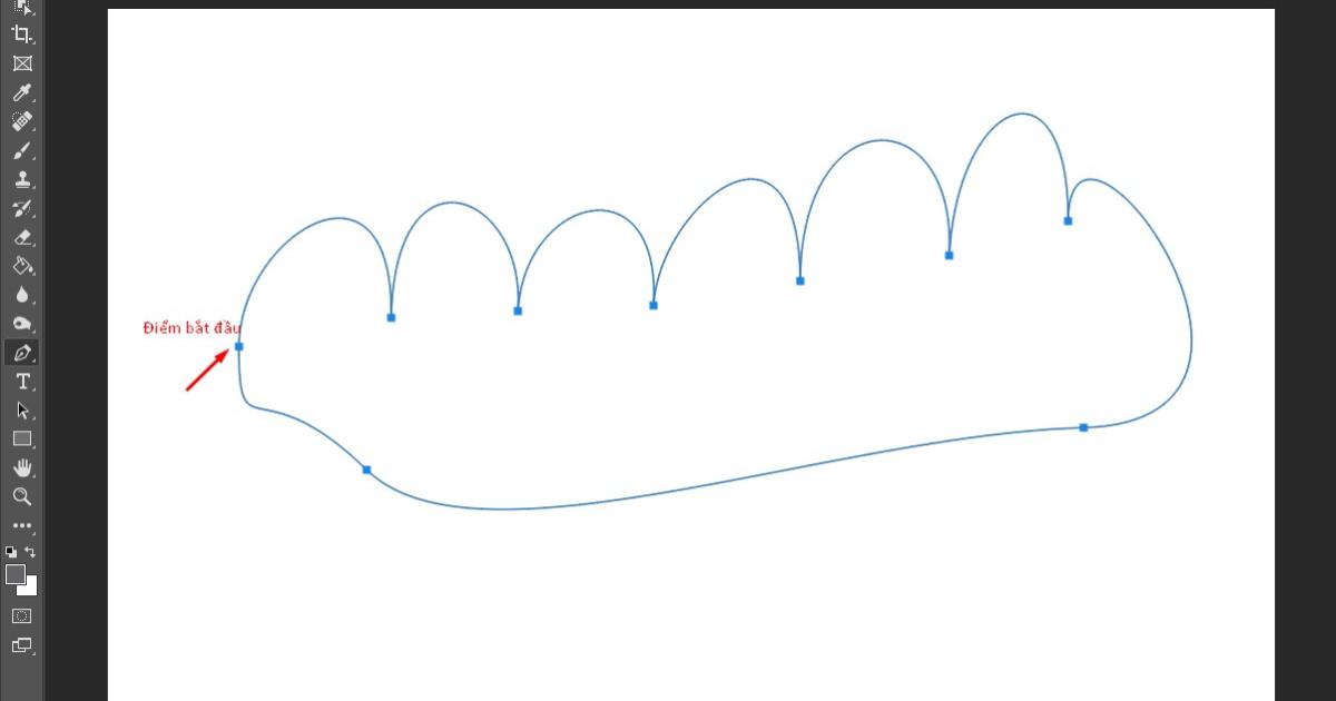 Kết thúc vùng chọn bằng cách sử dụng Pen Tool click vào điểm bắt đầu