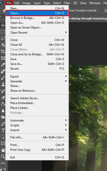Mở hình ảnh muốn phóng to trong photoshop