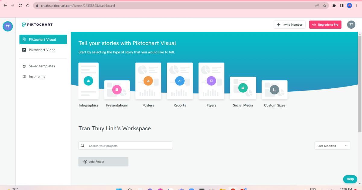 Web thiết kế slide Piktochart