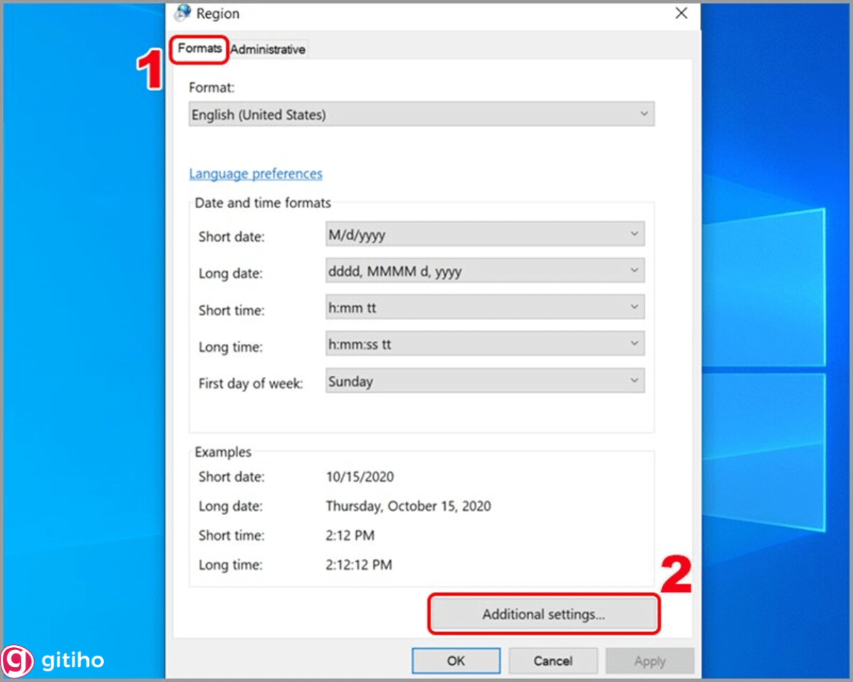 Hướng dẫn chuyển đổi dấu chấm, phẩy đối với Windows 10 - Chọn Additional settings