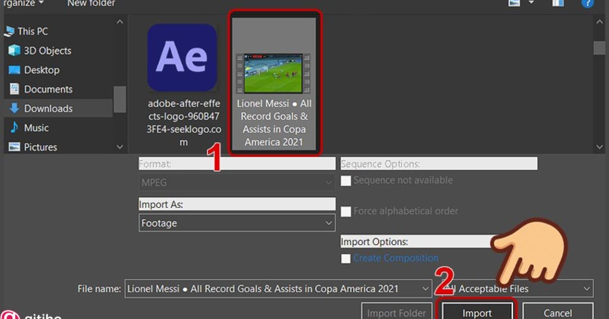Hướng dẫn cách chèn File nhạc vào video trong After Effect (2)
