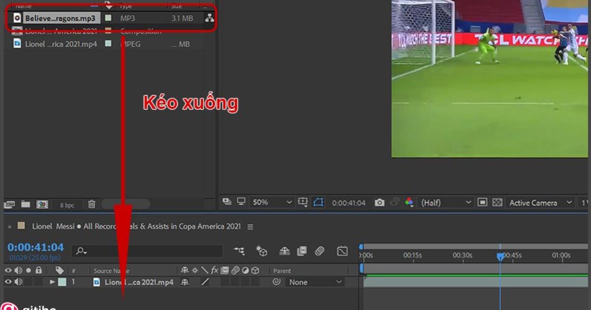 Hướng dẫn cách chèn File nhạc vào video trong After Effect (6)