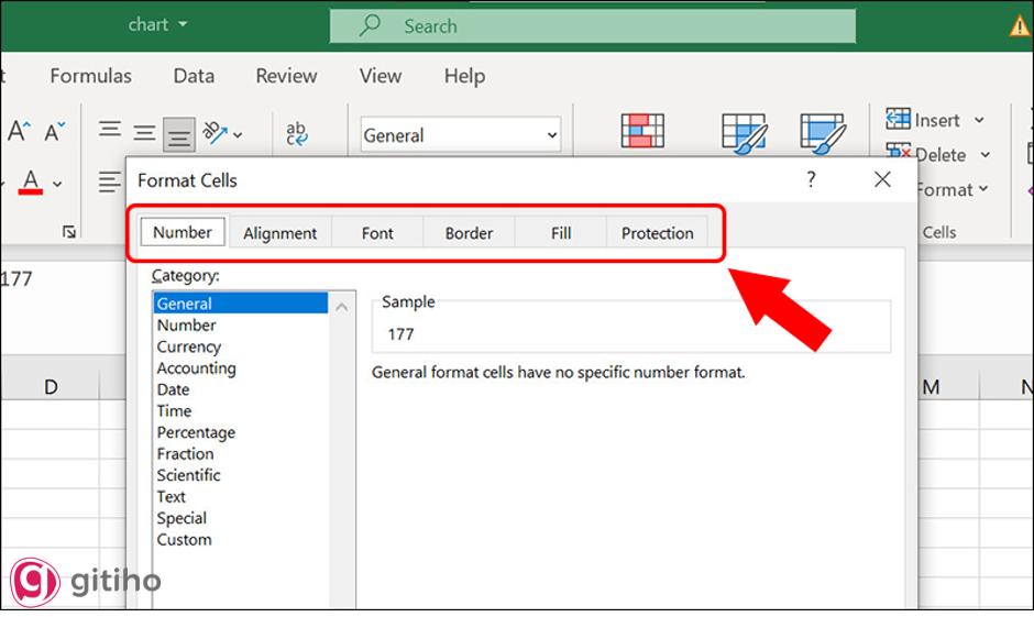 Hộp thoại Format Cells
