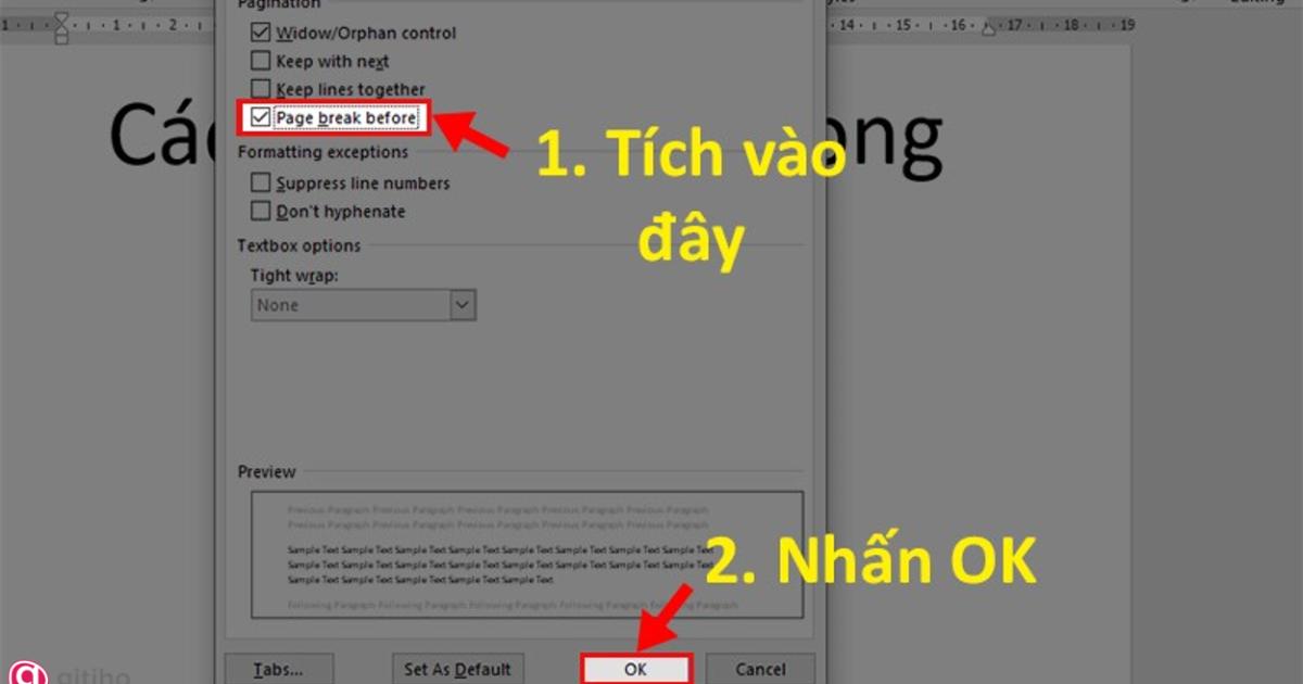Ngắt trang bằng hộp thoại Paragraph (3)