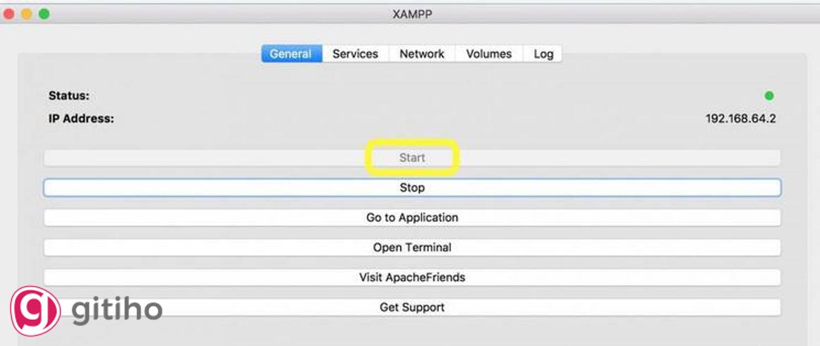 Khởi động XAMPP trên thiết bị (1)