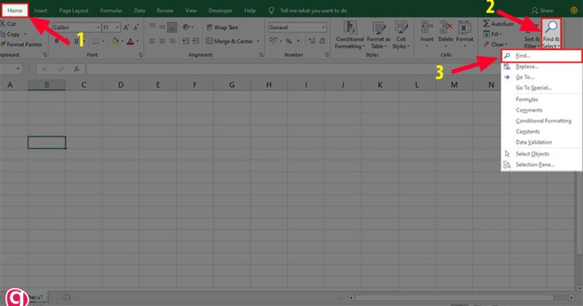Cách mở hộp thoại tìm kiếm trên excel