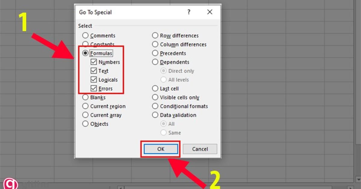 Tìm kiếm các ô có công thức trong Excel (2)