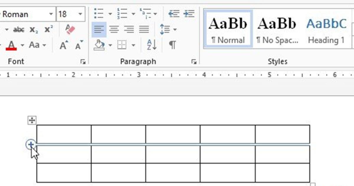 Chèn thủ công để thêm hàng mới vào word