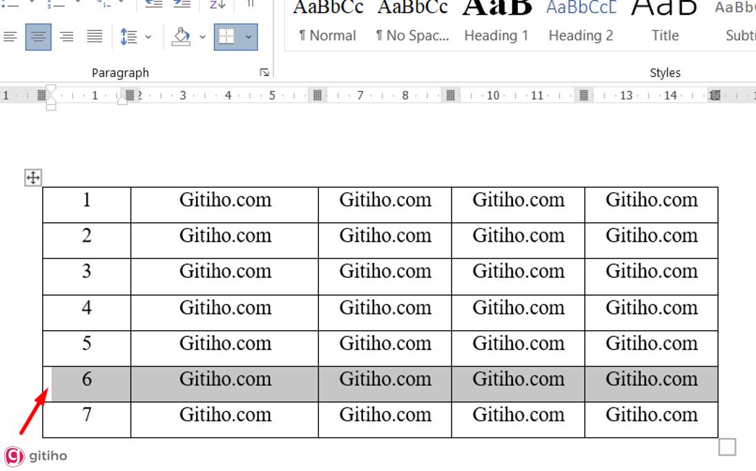 Xóa 1 hàng trong word (1)